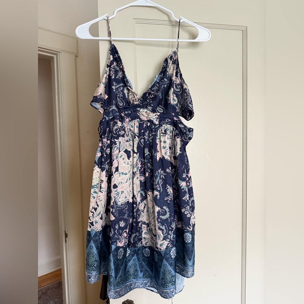 new free people dress. Spaghetti strap silk dress. Size small.